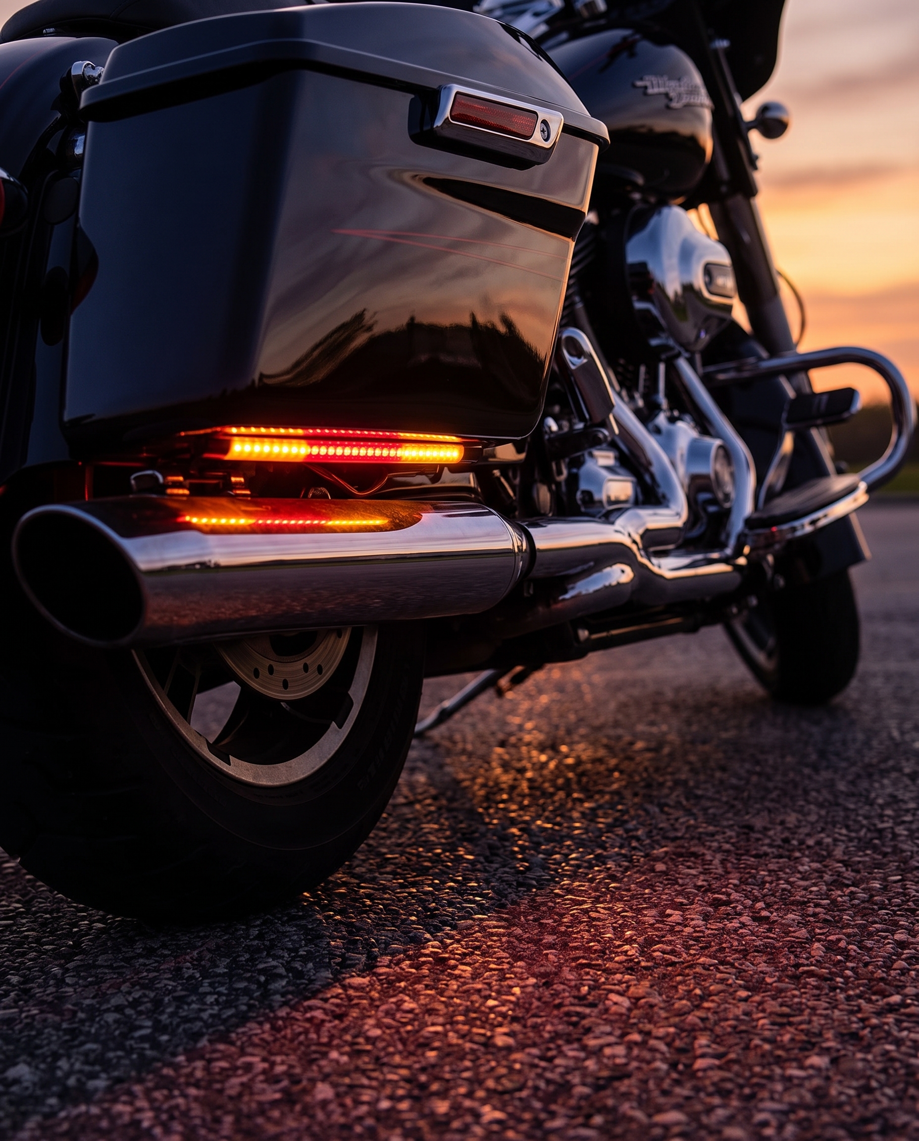 Universal Motorcycle 48 Led Lights Bar Strip, Tail Brake Stop/Turn Signal/License Plate Light (Red, Amber Color) used by a rider