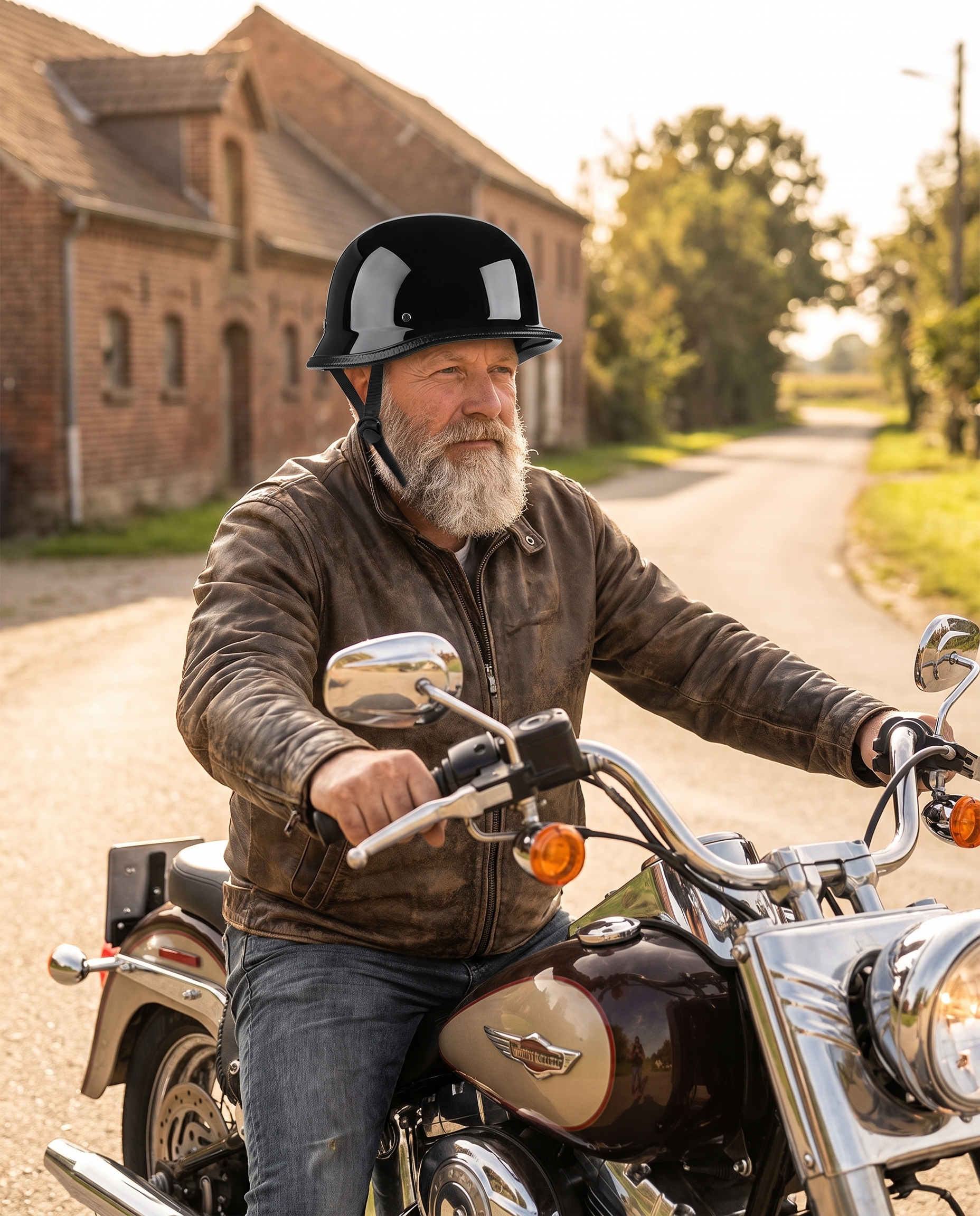 German WWII-Inspired Half Helmet – Chopper & Biker Style | New Arrival used by a rider