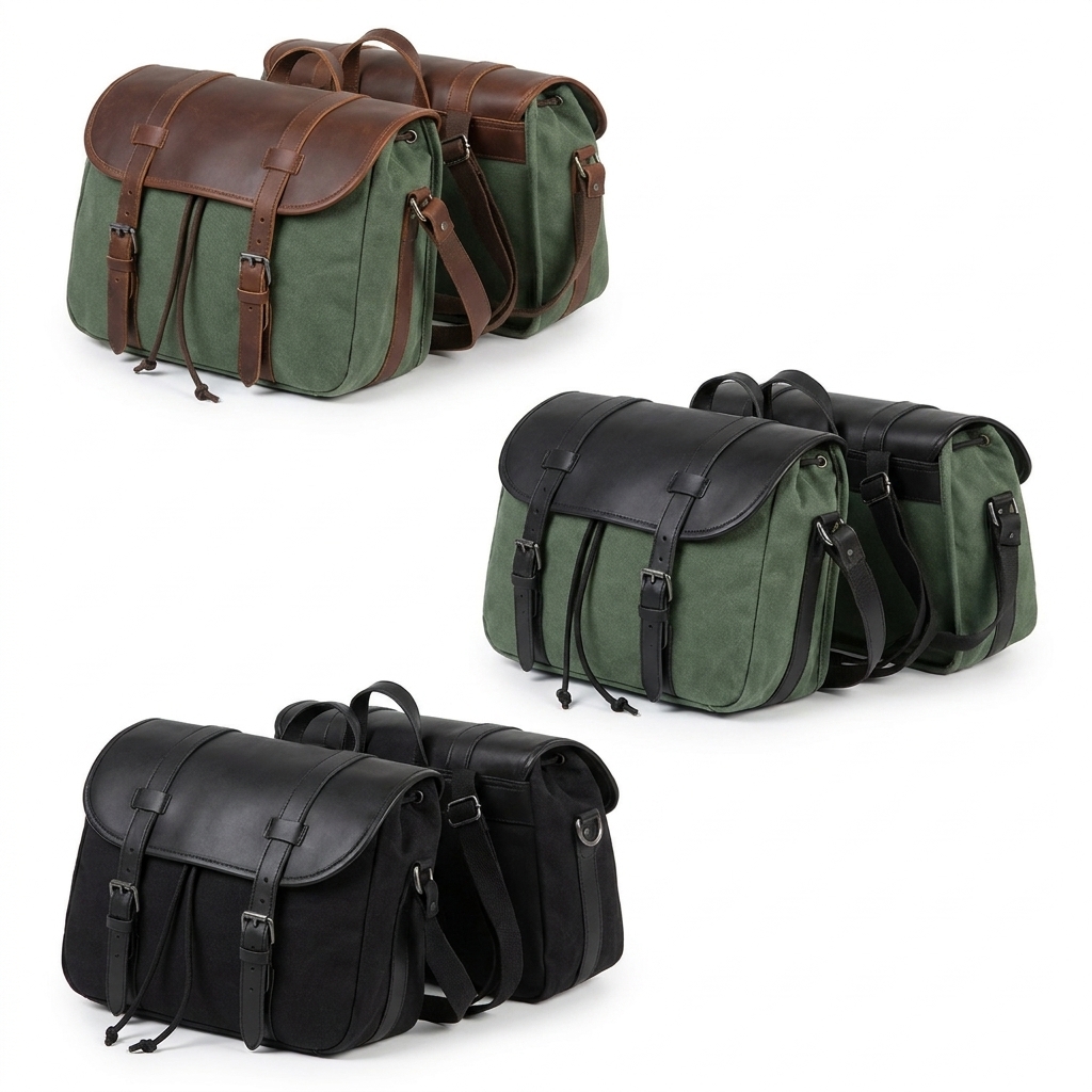 leather motorcycle bag detail