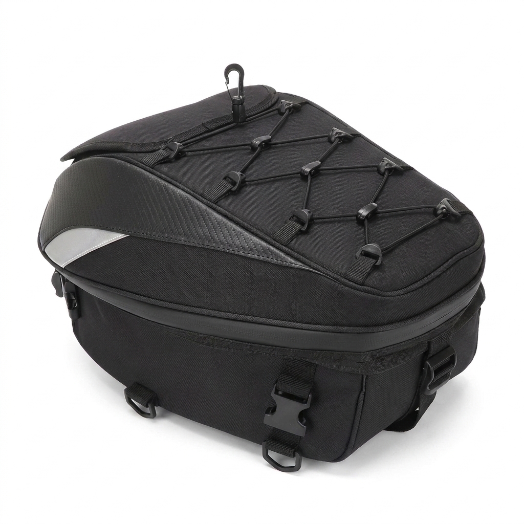 leather motorcycle bag detail