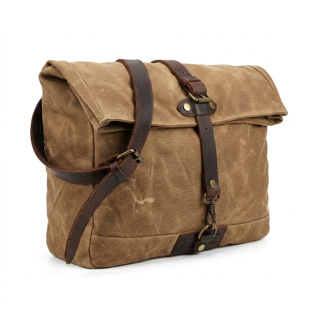 leather motorcycle bag detail