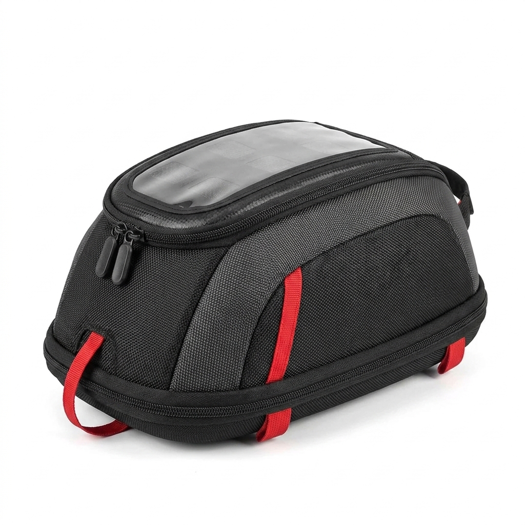 leather motorcycle bag detail