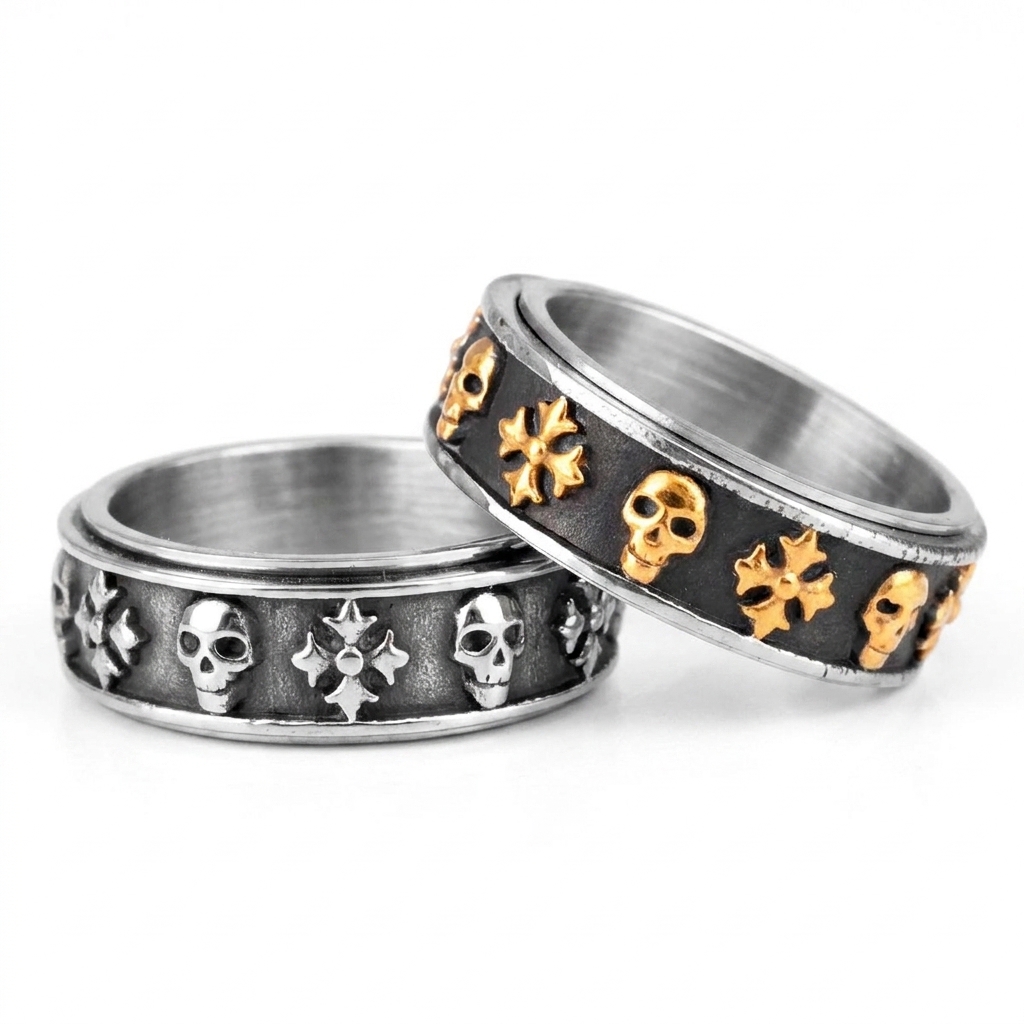 stainless steel biker ring detail