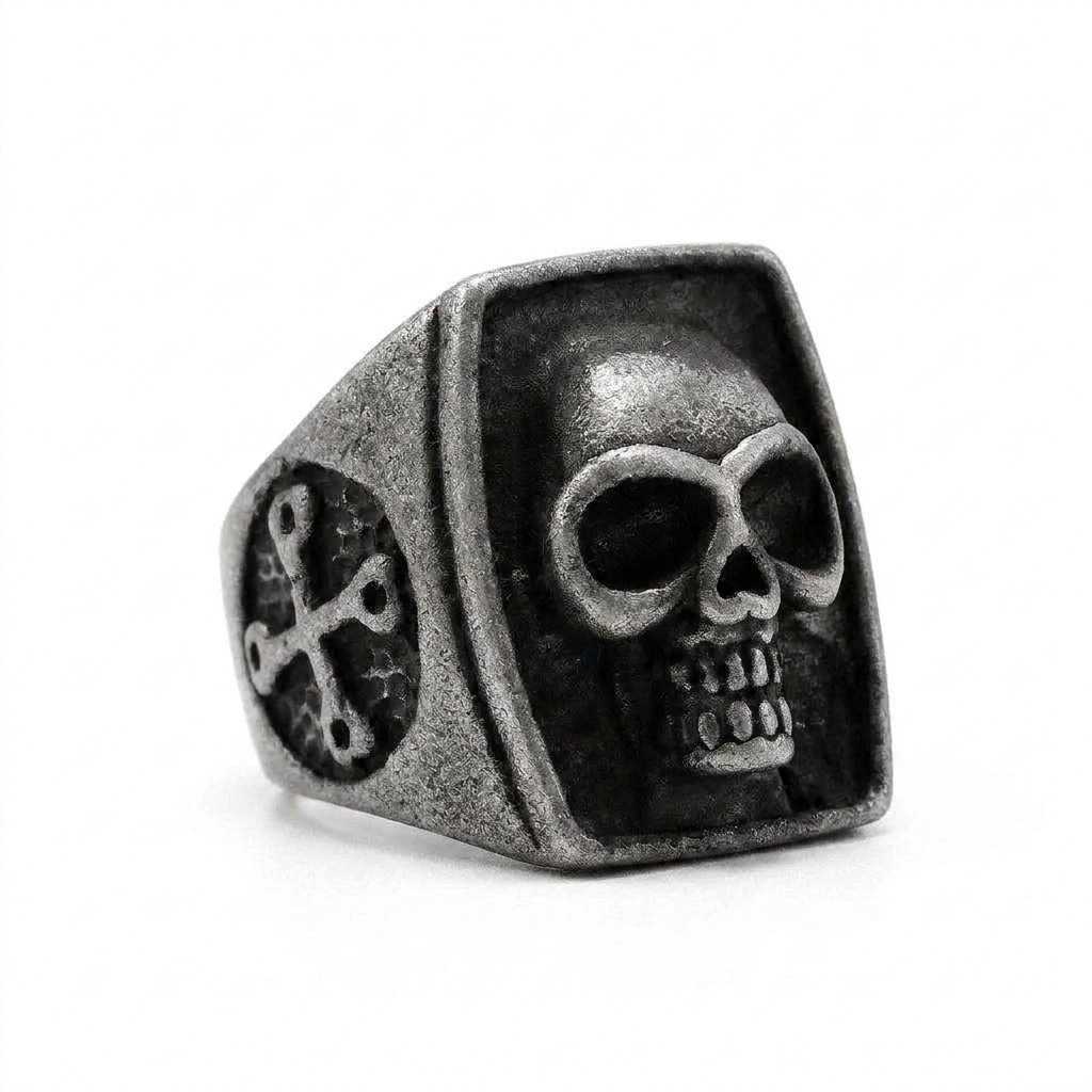 stainless steel biker ring detail