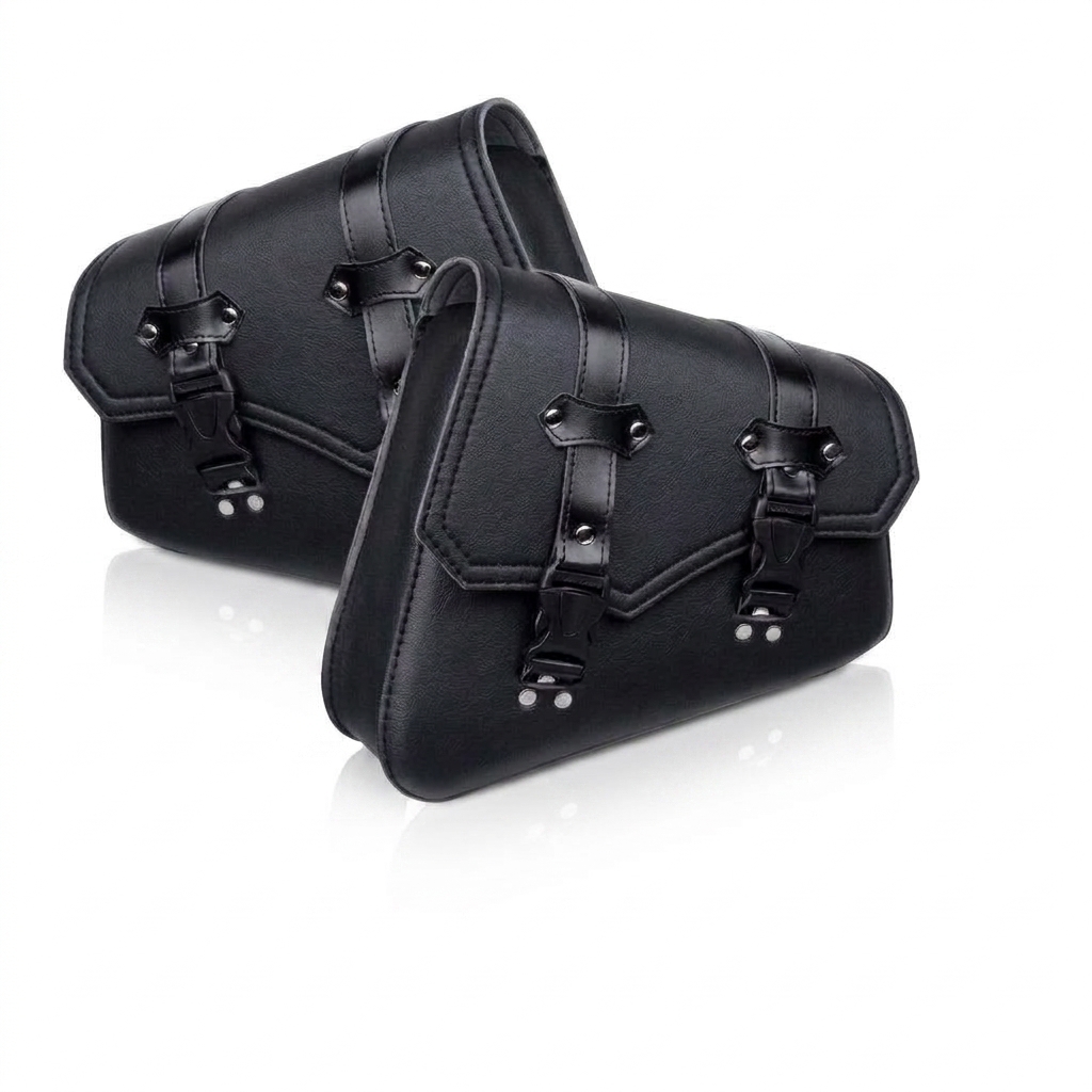 leather motorcycle bag detail