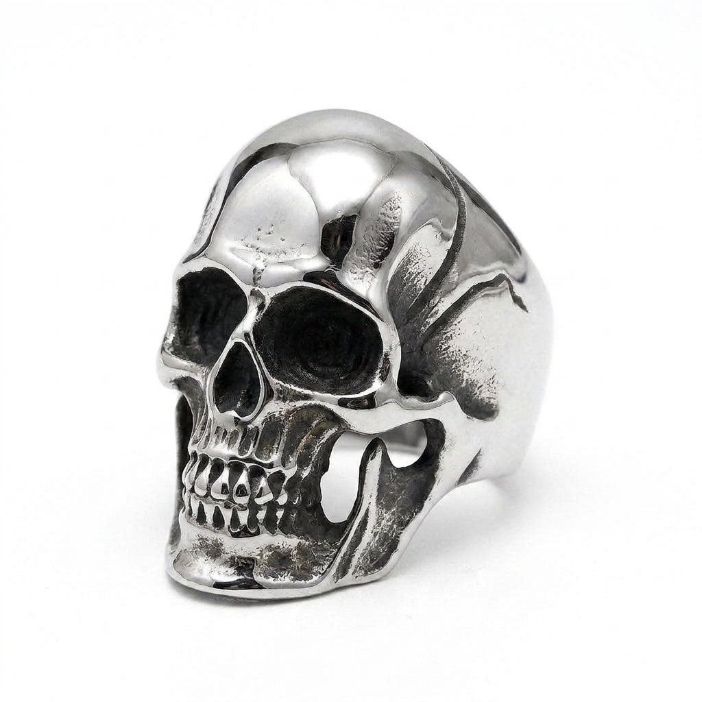 stainless steel biker ring detail