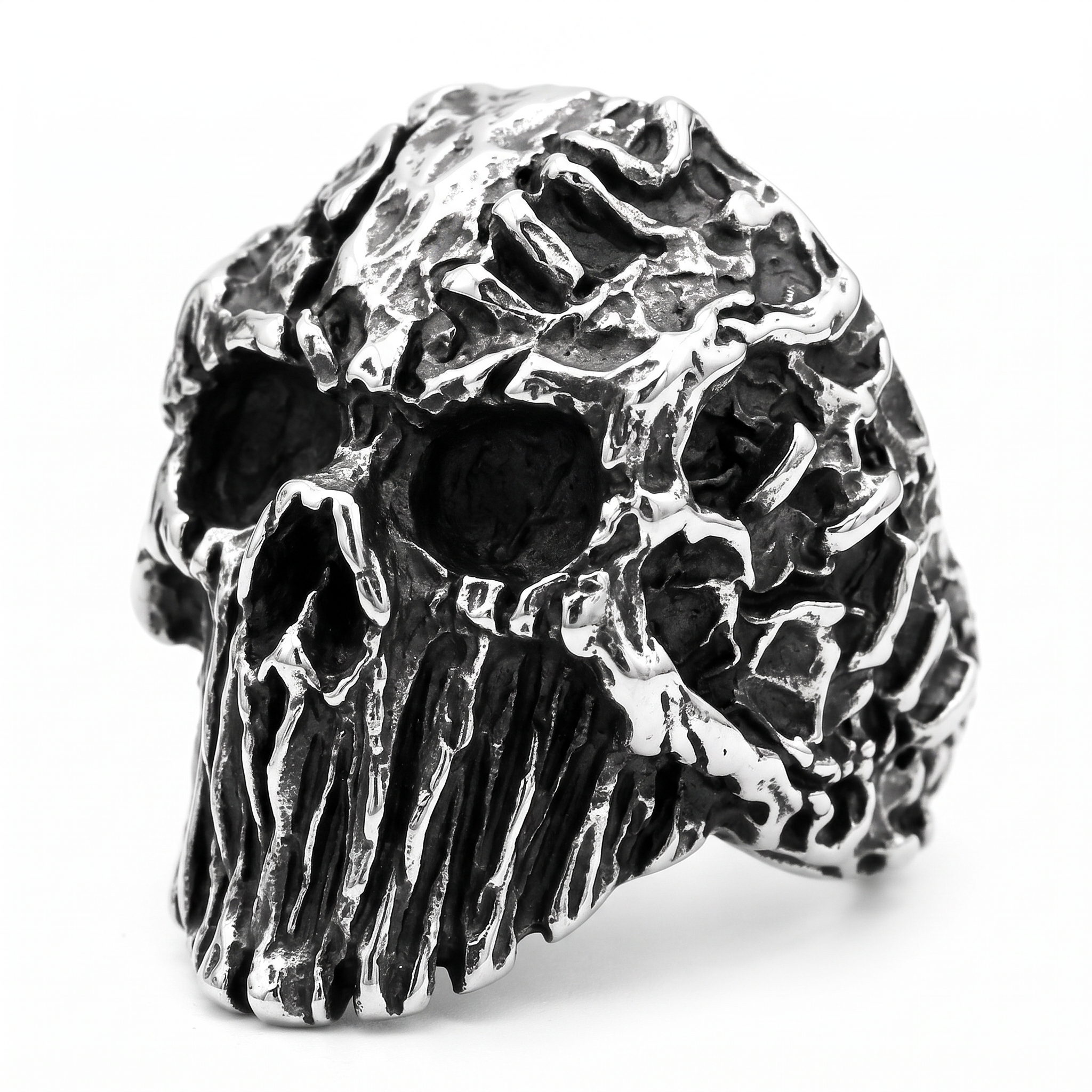stainless steel biker ring detail