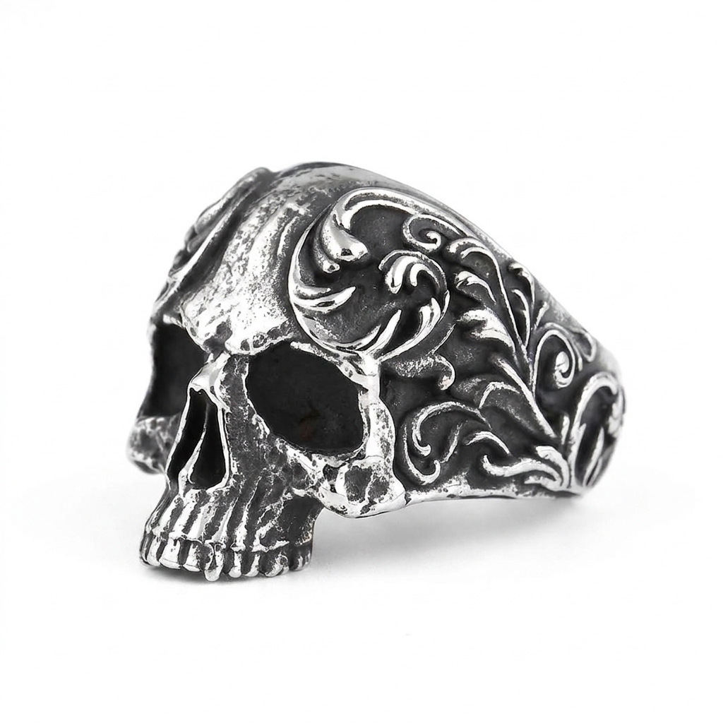 stainless steel biker ring detail
