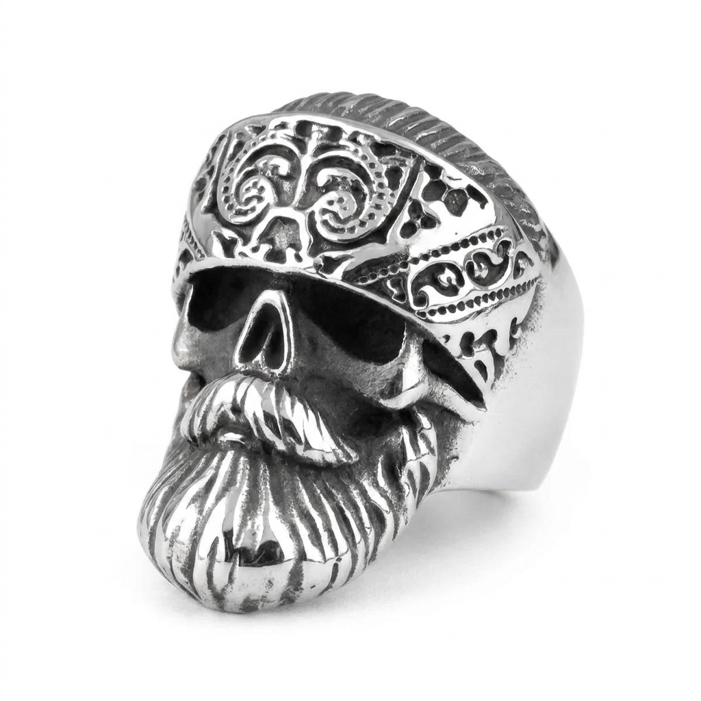 stainless steel biker ring detail